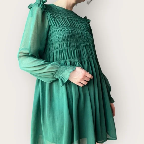 ASOS | Dresses | Asos Design Sheer Green Mini Dress Size 6 | Poshmark